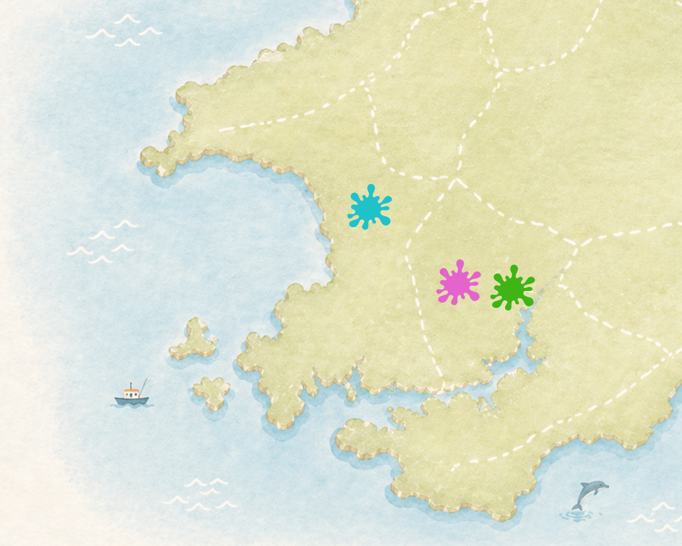 Map of Happy Little Learners locations across Pembrokeshire